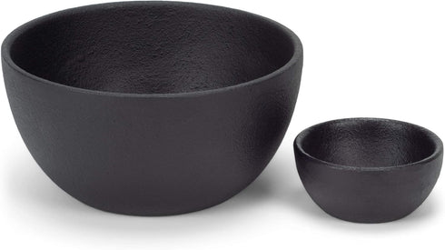 47th & Main Durable Black Cast Iron Bowl, Medium, Round, 32 fluid ounces...