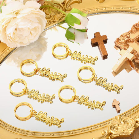 Spakon 25 Pcs Blessed Christian Keychains Bulk Church Gifts Religious Bible Verse Key Chain for VBS Sunday School Gifts (Blessed)...