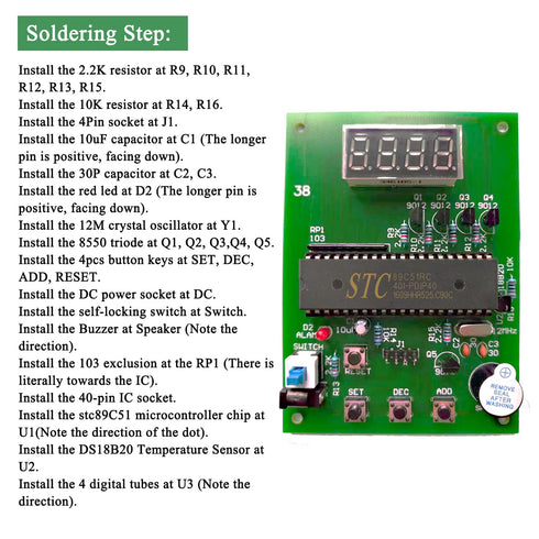 ISolderStore DIY Soldering Practice Kits DS18B20 Temperature Sensor Module DIY Electronic Kits Soldering Project Kit 0-99 ? (32?-210?)...