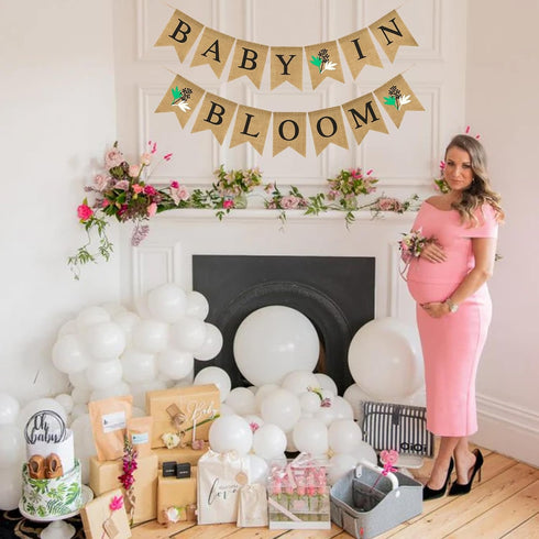 Baby In Bloom Banner, No DIY Baby in Bloom Burlap Banner, Wildfloral Baby in Bloom Banner, Rustic Baby In Bloom Banner for Baby Shower, Welcome Ba...