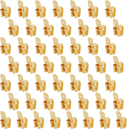 25pcs Electrical Double Male Female Adapter, Piggyback Spade Connectors to Single Female Brass 3 Way Adapter Dual Male Electrical Double Male Fema...