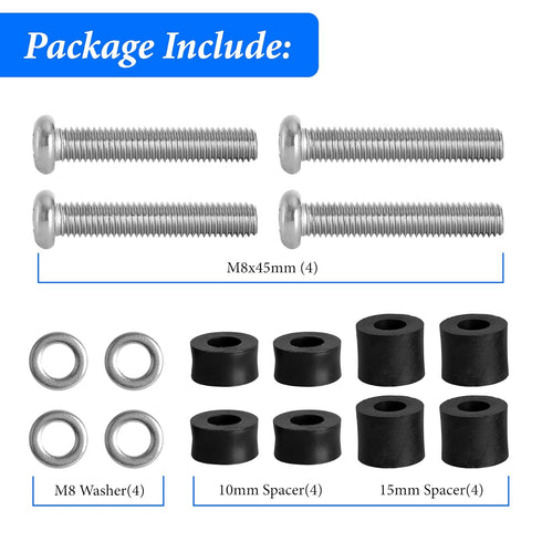 Belleone Wall Mounting Screws Bolts Fit for Samsung TV - M8 x 45mm with 25mm Long Spacers, Solid Screw Bolts Hardware, TV Mounting Bolts Compatibl...