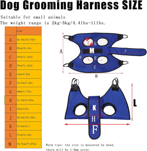 Dog Grooming Hammock, Pet Grooming Sling Holder Dog Hammock Dog Hanging Harness with Nail Clippers Nail File Pet Comb Dog Nail Trimming Hammock Do...