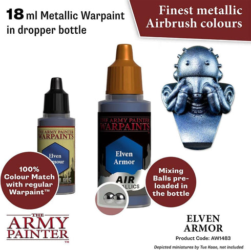 The Army Painter Warpaint Air Metallics Elven Armor - Acrylic Non-Toxic Heavily Pigmented Water Based Paint for Tabletop Roleplaying, Boardgames, ...
