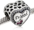 Friend Charm 925 Sterling Silver Friendship Charm Heart Charm Anniversary Charm for DIY Charms Bracelet...