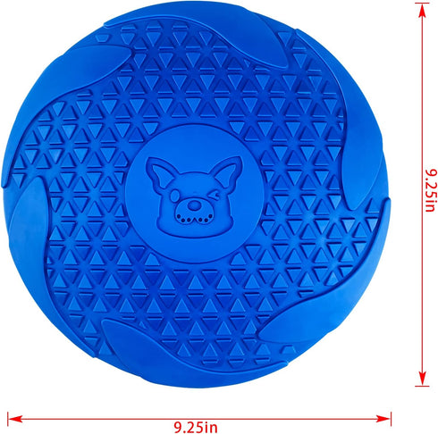 Natural Rubber Flying Disc Dog Toy?Suitable for Playing Outdoors, on The Beach, in The Courtyard?Blue?...
