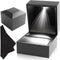 DANTE Luxury Engagement Ring Box With Light - Plush Velvet Wedding Case - Automatic LED Light Up Box - Premium Black - Ideal for Proposal, Anniver...