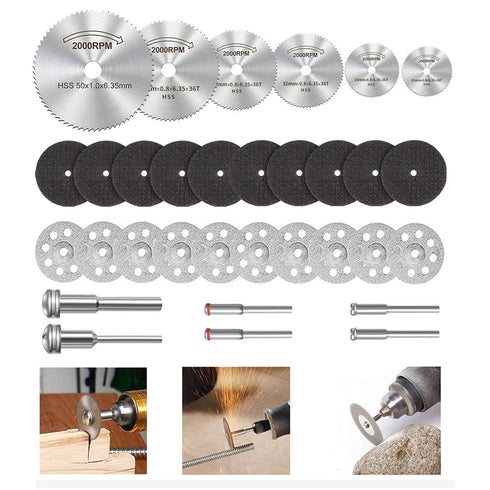 Cutting Wheel Set for Dremel Rotary Tool, HSS Circular Saw Blades, Resin Cutting Discs, 545 Diamond Cutting Wheel, Accessories Cutting Discs with ...
