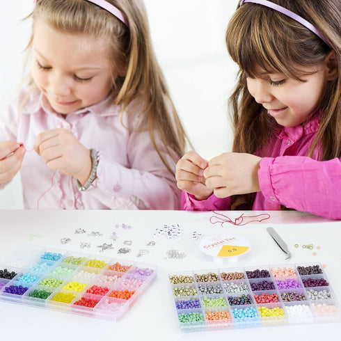 UOONY 7200pcs 48 Colors 4mm Glass Seed Beads for Jewelry Making Kit, Friendship Bracelet Beads, Glass Beads for Bracelets, Beads Set for Charm Nec...