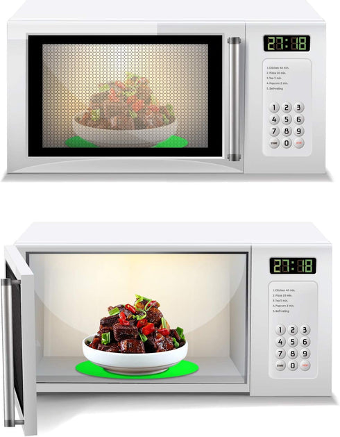 12" Inch Silicone Microwave Multi-Mat, Non-Stick Heat Resistant Oven Mat Microwave Trivet Mat - 2 Pack (Green)...