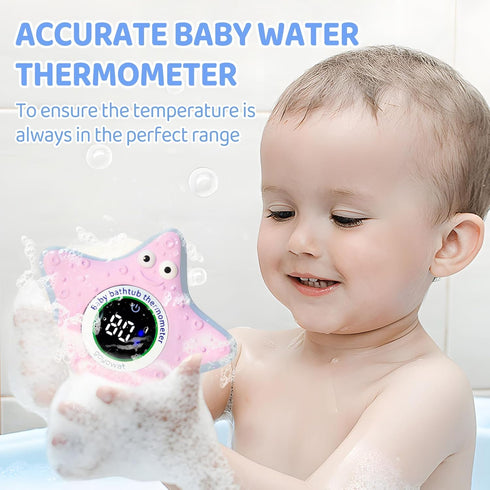 Bath Thermometer with LED Display and Temperature Warning, Digital Room Fahrenheit Water Temperature Thermometer, Infant Bath Toys Floating Toy Sa...