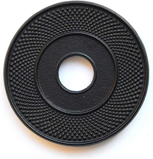 Hwagui - Black Cast Iron Teapot Trivet with Rubber Pegs for Kitchen Or Dining Table, 5.5 Inch Diameter...