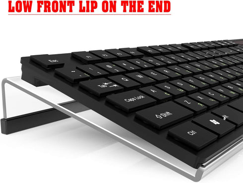 Acrylic Tilted Computer Keyboard Stand for Ergonomic Typing, Keyboard Tray Holder with Silicone Non-Slip Case, Clear...