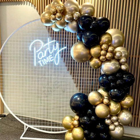 Black and Gold Balloon Garland Kit, 114Pcs Black and Gold Balloons, 4 Size Black Gold Latex Party Balloons for Birthday Decorations, New Years, We...