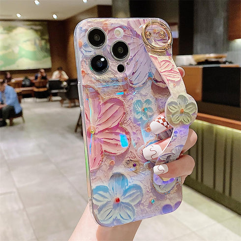 siduater Hand Strap Holder Case for 6.7" iPhone 13 Pro MAX with Kickstand, Wrist Strap Band Soft Aesthetic Design Cover, Adjustable Handle Grip Lo...