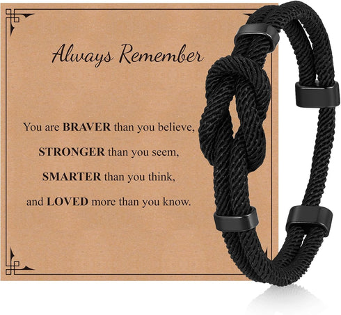 TempBeau Love Knot Bracelet Gift for Men - Braided Cord Rope Bracelets for Men,String Bracelet with Infinity Knot Anniversary Birthday Gifts...