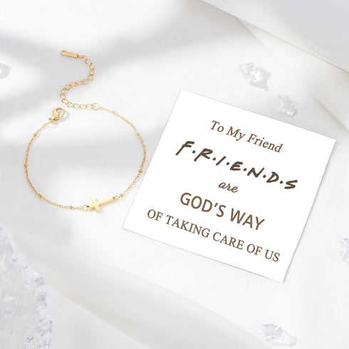 Tarsus Gold Cross Bracelet for Women, Christian Gifts for Women, Religious Gifts Adjustable Stainless Steel Dainty Bracelet, Easter, Mother's Day,...