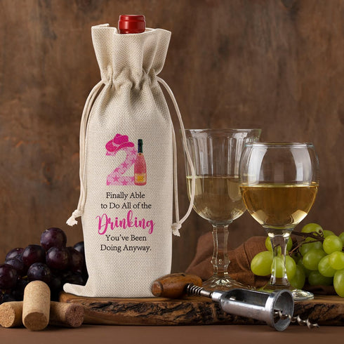 Happy 21st Birthday Party Decorations for Her Him, Cool 21st Birthday Gifts for Her Him Wine Bag, Unique 21 Year Old Birthday Gifts for Her Women,...