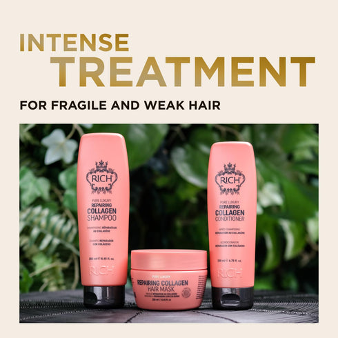 RICH Pure Luxury Repairing Collagen Hair Mask for Dry & Damaged Hair - Deep Conditioning & Moisturizing Hair Repair Treatment - Hair Proteins, Col...