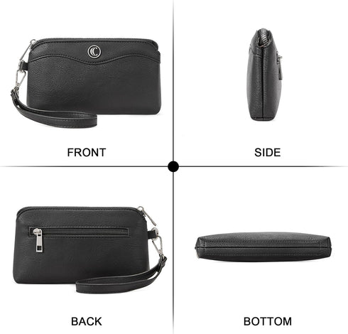 CLUCI Womens Wallet Large Capacity Leather Wristlet Clutch Zipper Purse Slim Ladies Travel Credit Card Holder Phone Organizer...