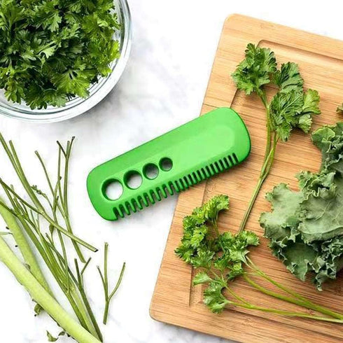 Green Leaf Herb Stripper, Vegetable Herb Eliminator Comb Kitchen Herb Leaf Stripping Tool Herb Pealer for Kale, Chard, Collard Greens, Thyme, Kitc...