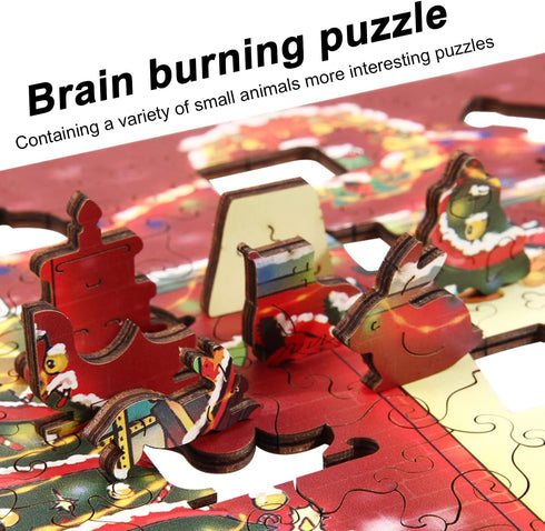 180 Pieces Christmas Puzzles for Kids Ages 4-10 Wooden Jigsaw Puzzles Unique Shape Irregular Small Animals and Plants A4 Size 10.83 * 7.68 inch?27...