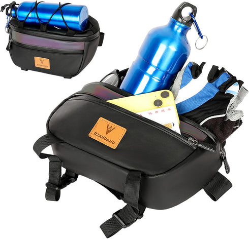 CamGo Waterproof Handlebar Bag for Bike - Cycling Front Storage Basket Bags Multifunctional Small Shoulder Pack for Men & Women (Black)...