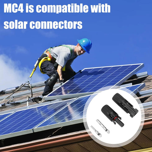 40PCS Solar Panel Connectors, Male/Female Multi-Contact 4 Solar Connectors, IP67 1000V 30A Waterproof Solar Panel Cable Connectors (20 Pairs Solar...