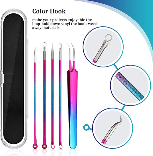 Zonon 8 Pieces Pin Pen Weeding Tool, Craft Vinyl Tool Kit, Includes Air Release Pen, Vinyl Squeegee, Vinyl Tweezers Weeders for Lettering, Cutting...