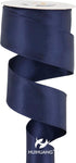 HUIHUANG Navy Blue Satin Wired Ribbon 1-1/2 inch Navy Double-faced Satin Wire Edge Ribbon for Bows, Gift Wrapping, Wreaths, Christmas Tree Decor, ...