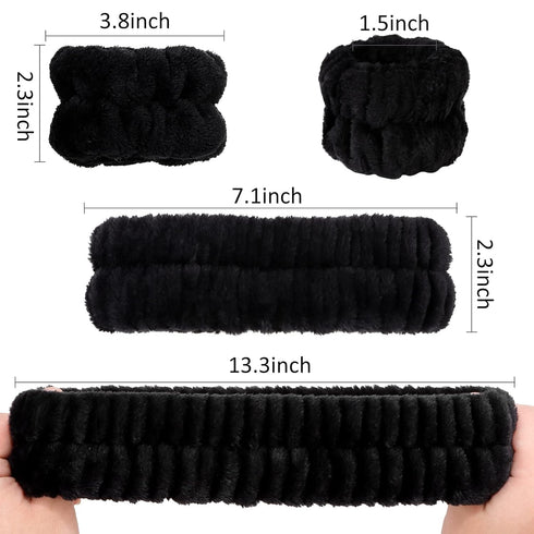6Pcs Spa Headbands and Wrist Washbands Set, Headbands for Washing Face Towel Wristbands Make Up Headbands, Microfiber Hair Band Skincare Headbands...