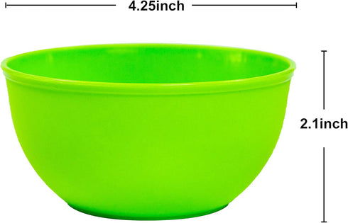 Youngever 9 Pack 10 Ounce Plastic Bowls, Kids Plastic Bowls, Set of 9 (9 Rainbow Colors)...