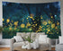 EMMTEEY Fantasy Tapestry Lampyridae Night Trees Lightning Bugs Fireflies Wall Tapestry Wall 80X60 Tapestry Present for Friends Families...