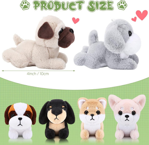 6 Pcs Mini Puppy Stuffed Animals Small Dog Plush Bulk Puppies Stuffed Realistic Cute Dog Toys Soft Plush Adopt a Pet Stuffed Animal Puppy Party Fa...
