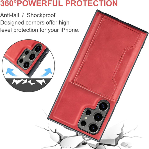 Asuwish Phone Case for Samsung Galaxy S24 Ultra 5G Wallet Cover with Credit Card Holder Slot Stand Leather Cell Accessories S24Ultra 24S S 24 24Ul...