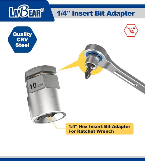 LABEAR- 4pcs socket wrench adapters, Ratcheting Wrench to Square Drive Adapter Set...