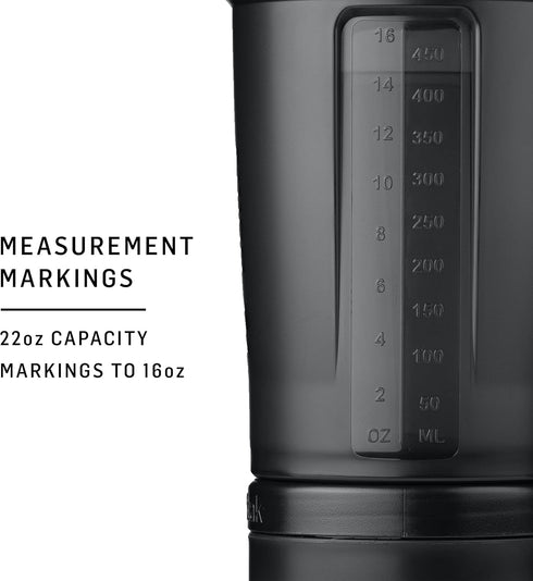 BlenderBottle Shaker Bottle with Pill Organizer and Storage for Protein Powder, ProStak System, 22 Ounce, Midnight Black...