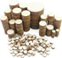 525 Pieces Unfinished Round Wooden Discs, 5 Size Wood Cutout Circles Chips for Arts & Crafts Projects...