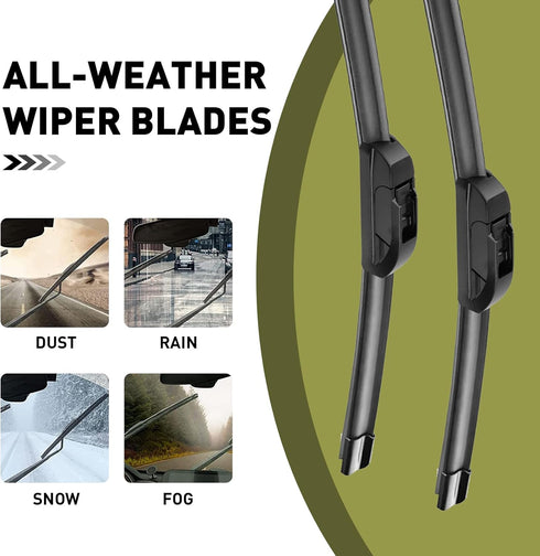 24"+19"+12" Windshield Wiper Blades Premium All-Season Durable and Quiet Silicone Wiper Blade Fit for Dodge Journey 2009-2022 J/U Hook (Set of 3)...