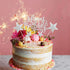 Allazone 1 PCS 'HAPPY BIRTHDAY' Cake Topper & 7 PCS Pentacle Stars Cake Toppers Decoration - Silver...