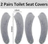2Pairs Warm Plush Thick Padded Non Slip Soft Toilet Seat Cushion Washable Bathroom Warmer Static Cling Non Adhesive for Toilet, Grey...