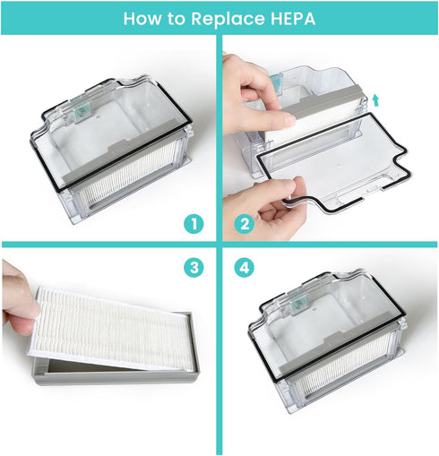 Lefant 4PCS Hepa Filter Replacement Accessories M310 Robot Vacuum Cleaner...
