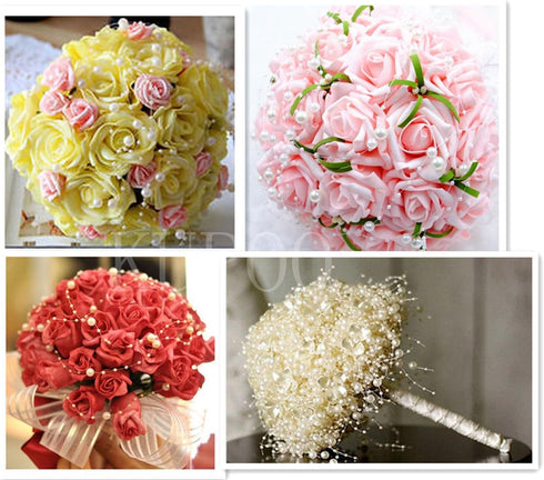 KUPOO 200feet Roll Pearls Beads DIY Party Garland Wedding Centerpieces Bridal Bouquet Crafts Decoration (8+3mm Pearls- Ivroy)...