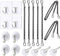 Stained Glass Window Hanging Chain Kit with Adhesive Hooks, Picture Hanging Chain Sunshine Catcher Metal Nickel Plating Stained Glass Window Panel...