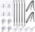 Stained Glass Window Hanging Chain Kit with Adhesive Hooks, Picture Hanging Chain Sunshine Catcher Metal Nickel Plating Stained Glass Window Panel...