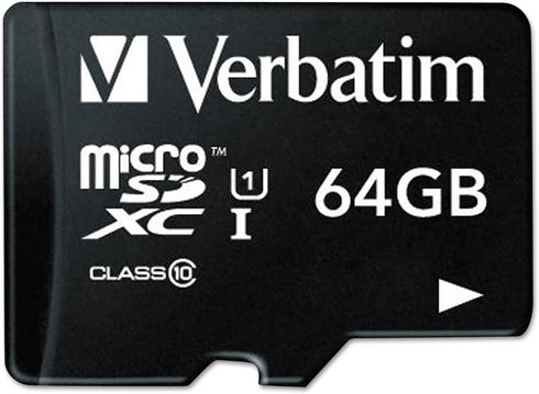 Verbatim 64GB Premium MicroSDXC Memory Card with Adapter, UHS-I V10 U1 Class 10 (44084)...