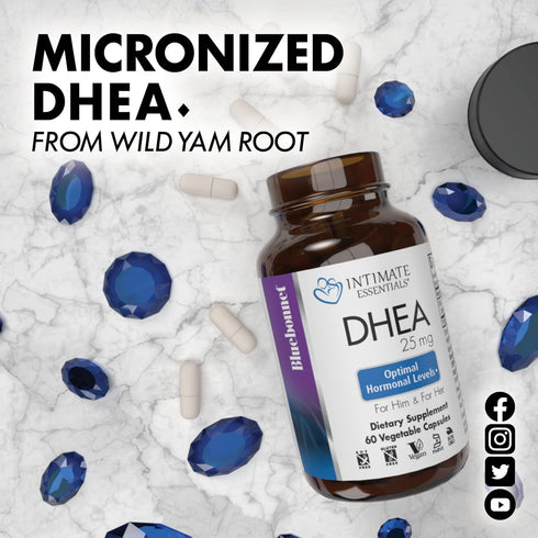 Bluebonnet Nutrition Intimate Essentials DHEA 50mg, for Fertility Function and Optimal Hormone Levels in Both Men and Women*, Non-GMO, Kosher, Veg...