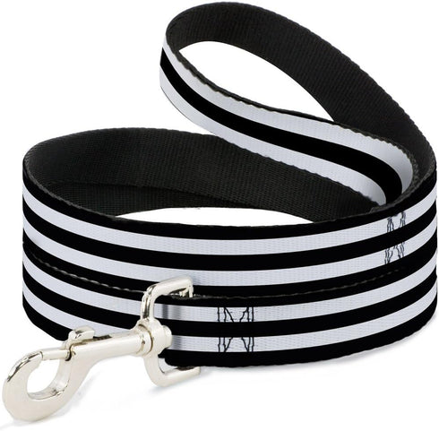 Dog Leash Stripes 3 Black 2 White 4 Feet Long 1.0 Inch Wide...