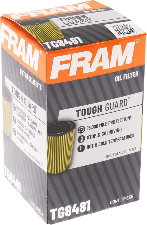 FRAM Tough Guard Replacement Oil Filter TG8481 with SureGrip, Designed for Interval Full-Flow Conventional and Synthetic Oil Changes Lasting Up to...