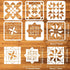 FINGERINSPIRE 6 Pcs Sunshine Barn Quilt Stencil 7.87x7.87 inch Kaleidoscope Quilt Block Painting Stencil Plastic Geometric Patterns Stencil Reusab...